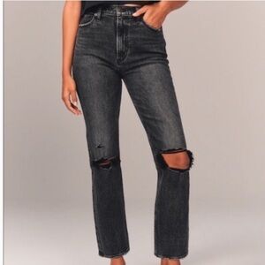 Abercrombie & Fitch Ultra High Rise Ankle Straight Jean